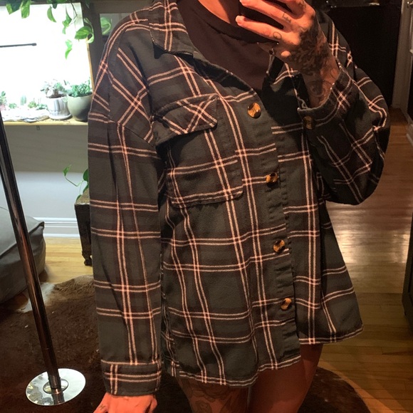 PLAYBOY Jackets & Blazers - PLAYBOY Green Plaid Utility Jacket